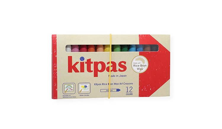 Kitpas Crayons de cire  - Lot de 12 couleurs multisurfaces et vitres