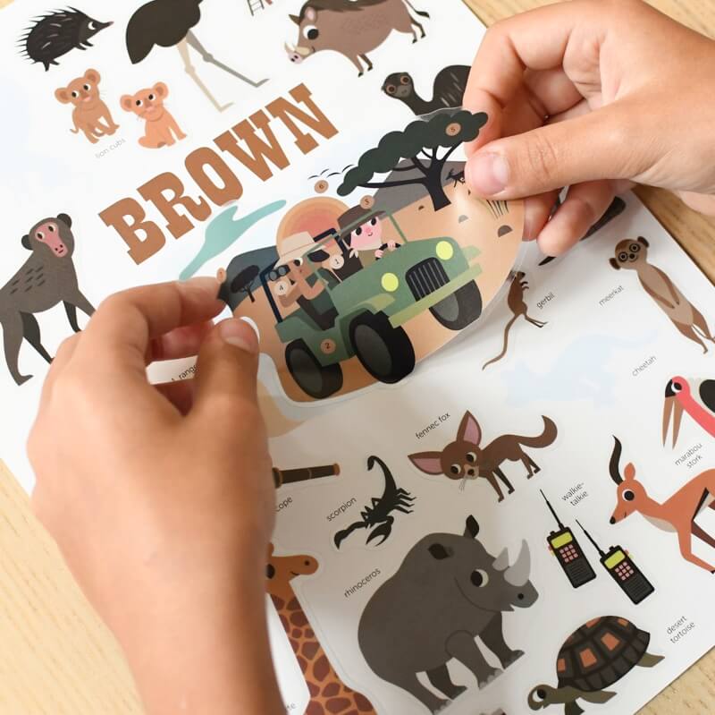 Poppik Mini Poster La savane +27 autocollants repositionnables 3-8 ans 44