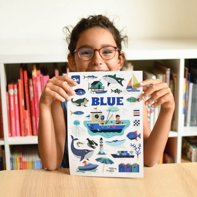 Poppik Mini Poster La mer + 26 autocollants repositionnables 3-8 ans 2