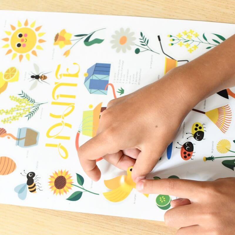 Poppik Mini Poster Le Jardin + 24 autocollants repositionnables 3-8 ans 3