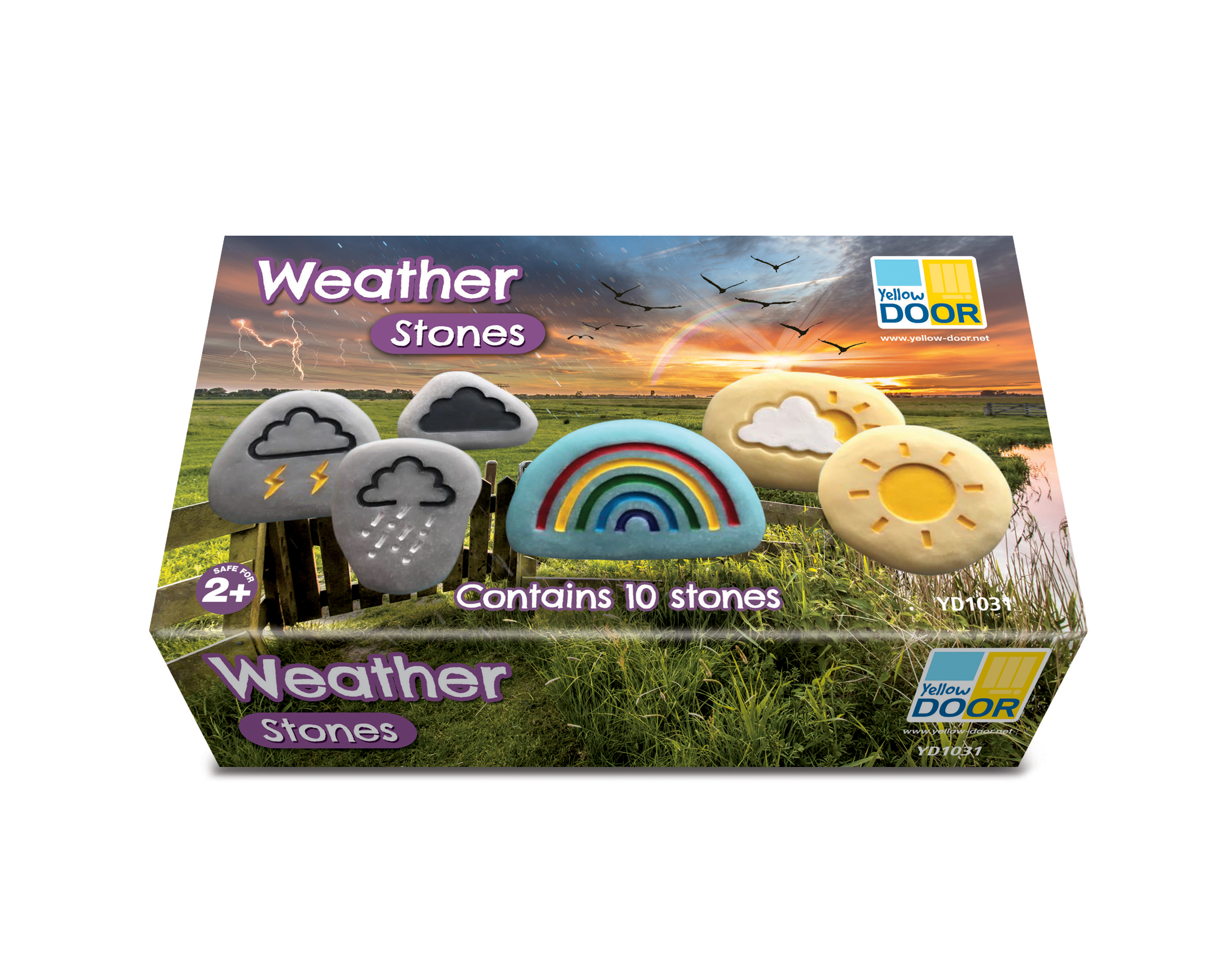 Météo Galets en pierre Yellow Door - Lot de 10 3