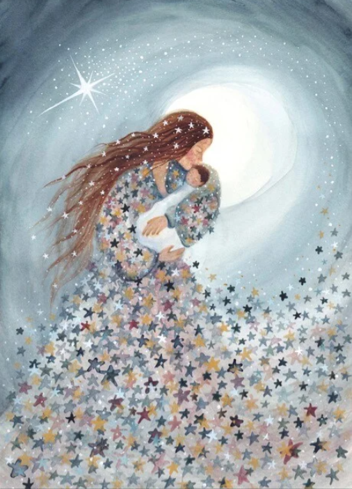 Carte postale Blue Starry Love - Illustratrice Bijdehansje