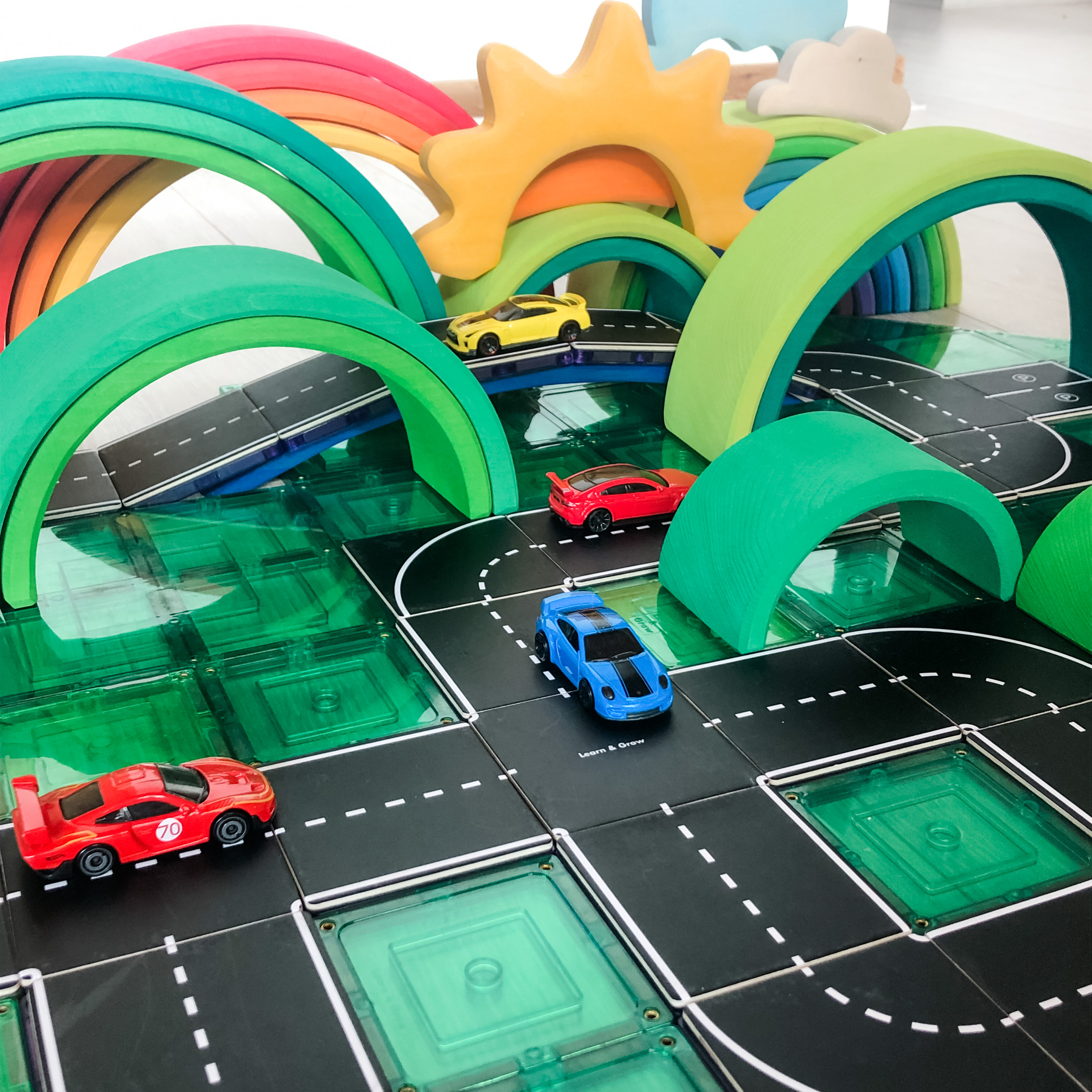 Learn &amp; Grow Toys Toppers - La route - 40 pièces Magnetique (1)