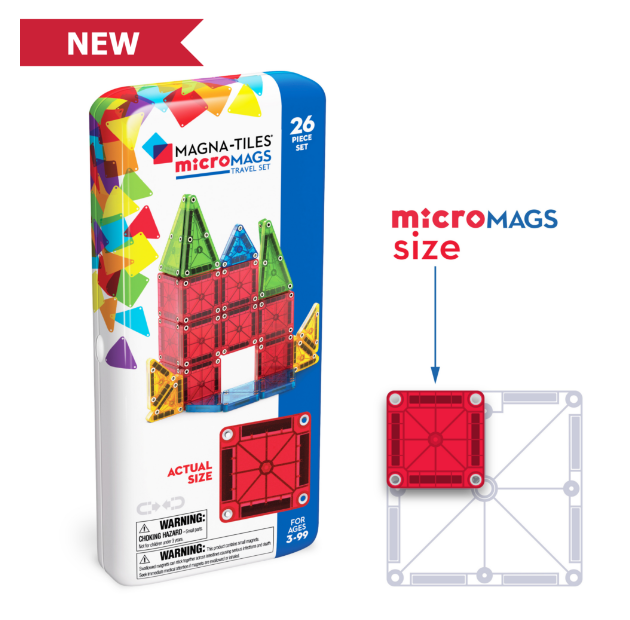 Magna-Tiles MicroMags Jeu magnétique Set de voyage - 26 pièces