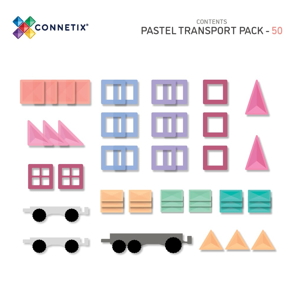 Pack de transport Pastel Jeu magnétique Connetix - Lot de 50 8