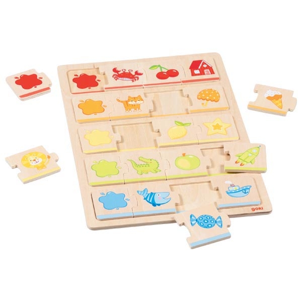 Puzzle en bois apprendre les couleurs GOKI