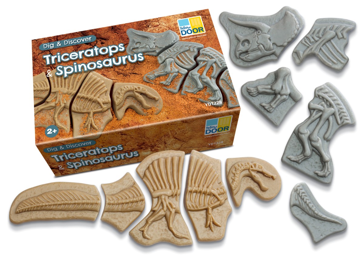 Creuser &amp; découvrir Dinosaures - Triceratops &amp; Spinosaurus Yellow Door 2
