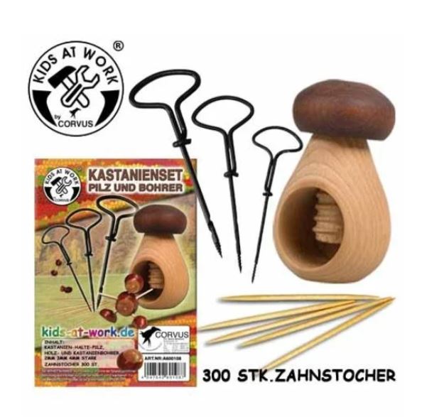 Kids at Work - Corvus Set de bricolage Chataignes - Champignon marroné