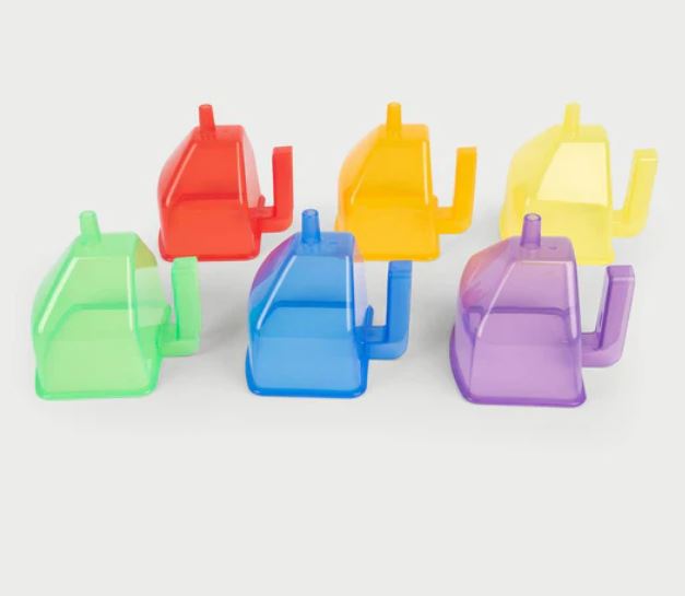 Tickit Entonnoirs translucides arc-en-ciel - Lot de 6