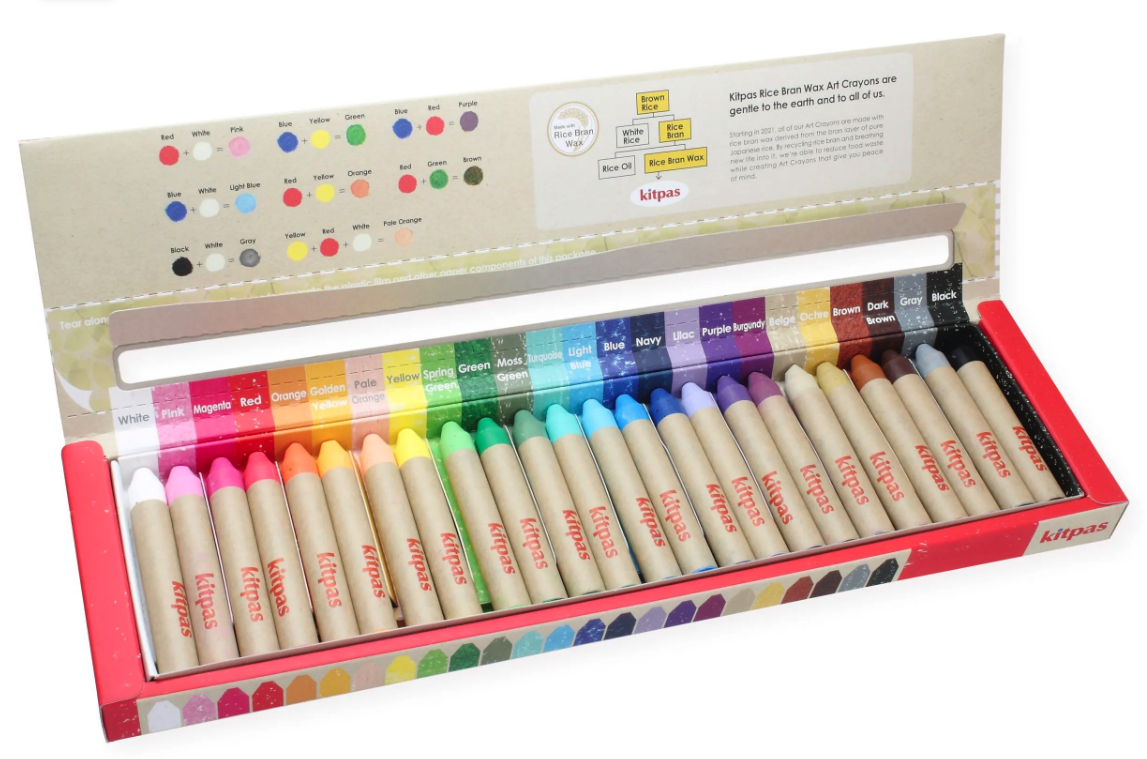 Kitpas Crayons de cire multisurfaces et vitres - Lot de 24 couleurs