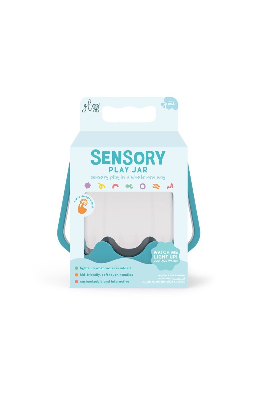 Bouteille de jeu sensoriel à remplir Glo Pals bleu4 - Grande