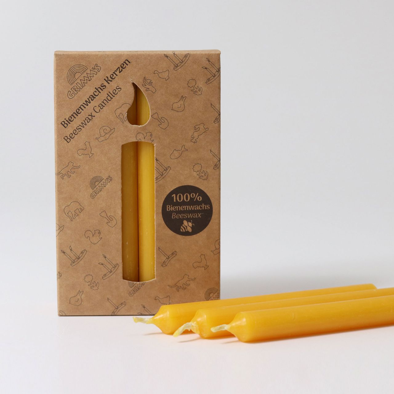 05101_Bougies Ambre 100% Cire dabeilles Grimms - Lot de 12