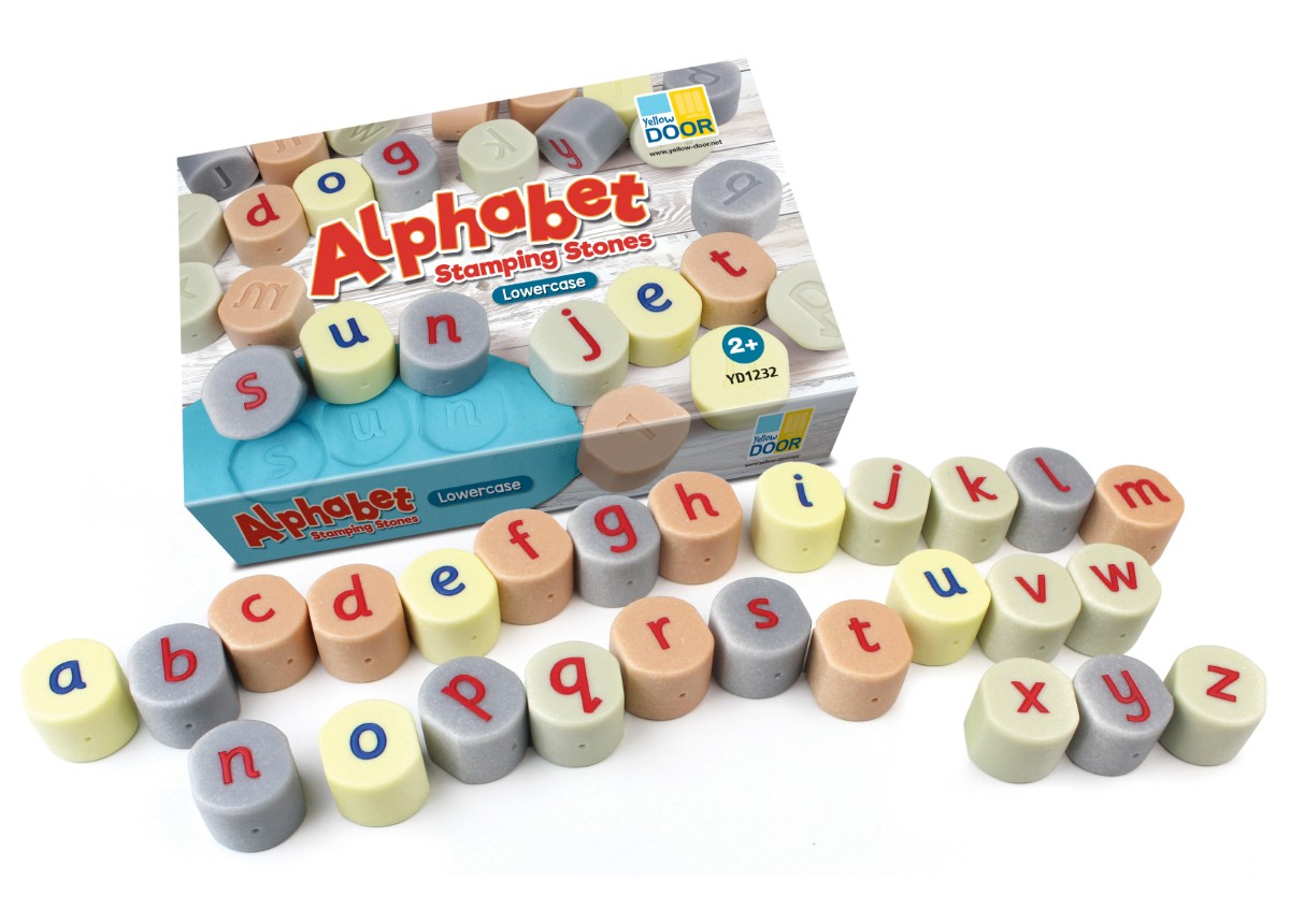 Pierres tampons alphabet minuscule Yellow Door - Lot de 261