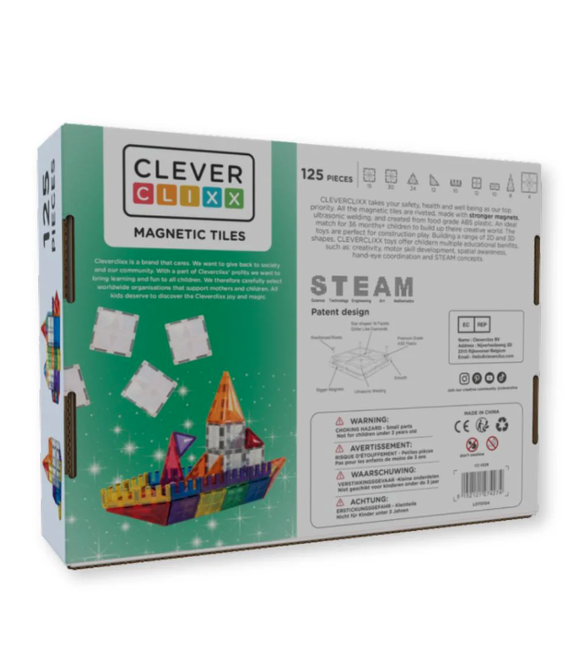Cleverclixx jeux magnétiques Inventive Pack Intense- 110 pièces + 15 pièces pailletés Offertes! 8