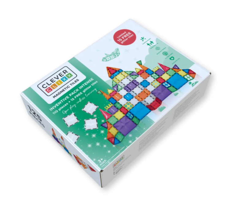 Cleverclixx jeux magnétiques Inventive Pack Intense- 110 pièces + 15 pièces pailletés Offertes! 7