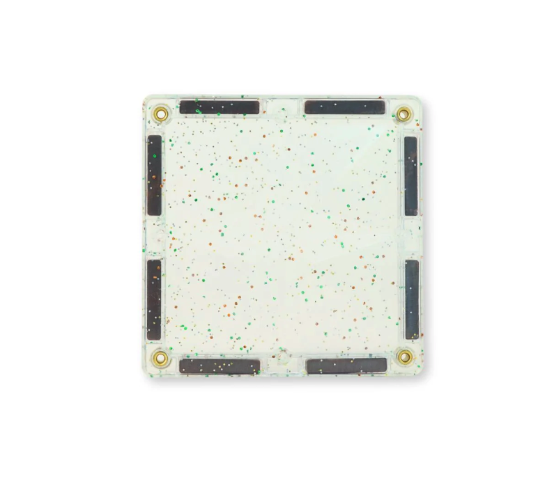 Cleverclixx Jeux magnétiques Glitter tiles pack - 16 tuiles pailletées Rose transparent7