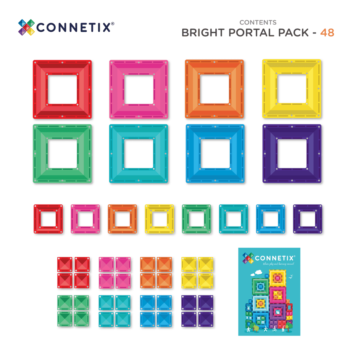 Connetix Jeu magnétique Portails colorés - Bright Portal pack 48 pièces1