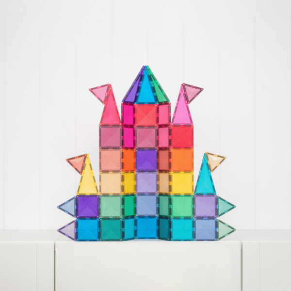 Connetix Jeu magnétique Château pailleté - Glitter castle pack 48 pièces7