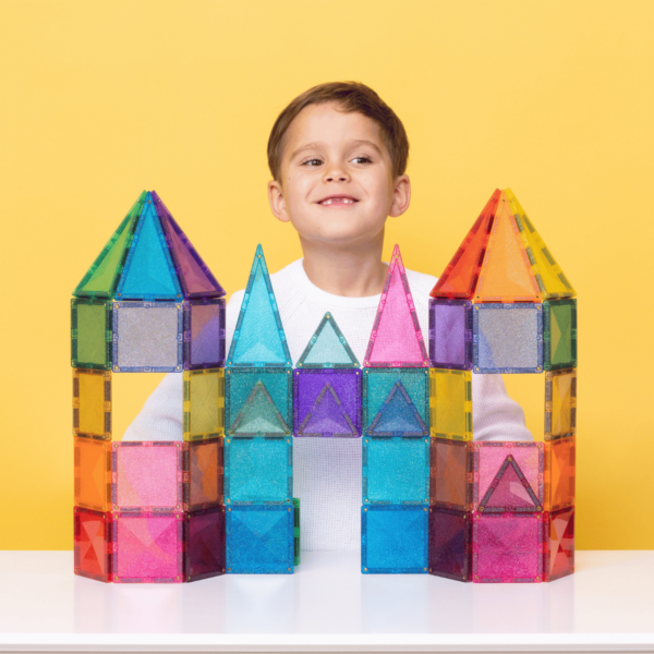 Connetix Jeu magnétique Château pailleté - Glitter castle pack 48 pièces8