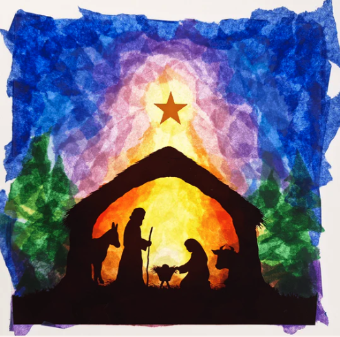 Carte à créer DIY – Nativité pour lampe Toverlux1