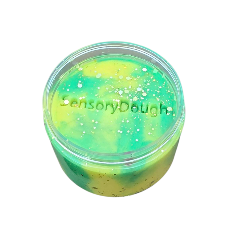 Sensorydough Pâte à modeler avec pailettes Jaune:vert 2