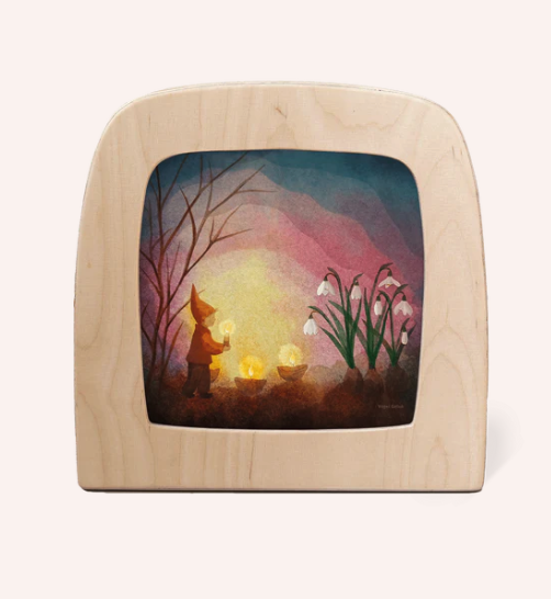 Carte à insérer pour Lampe Au fil des Saisons - Vogel Geluk - Kindling Spring2
