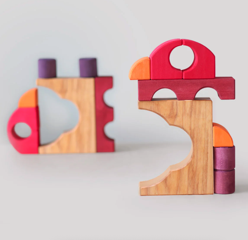 Jeu de construction puzzle voiture rouge Grimms7