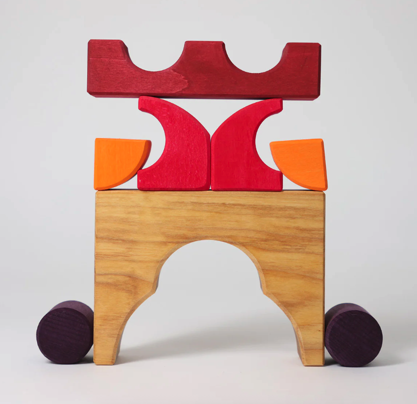 Jeu de construction puzzle voiture rouge Grimms1