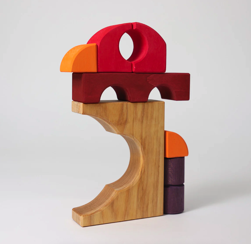Jeu de construction puzzle voiture rouge Grimms3