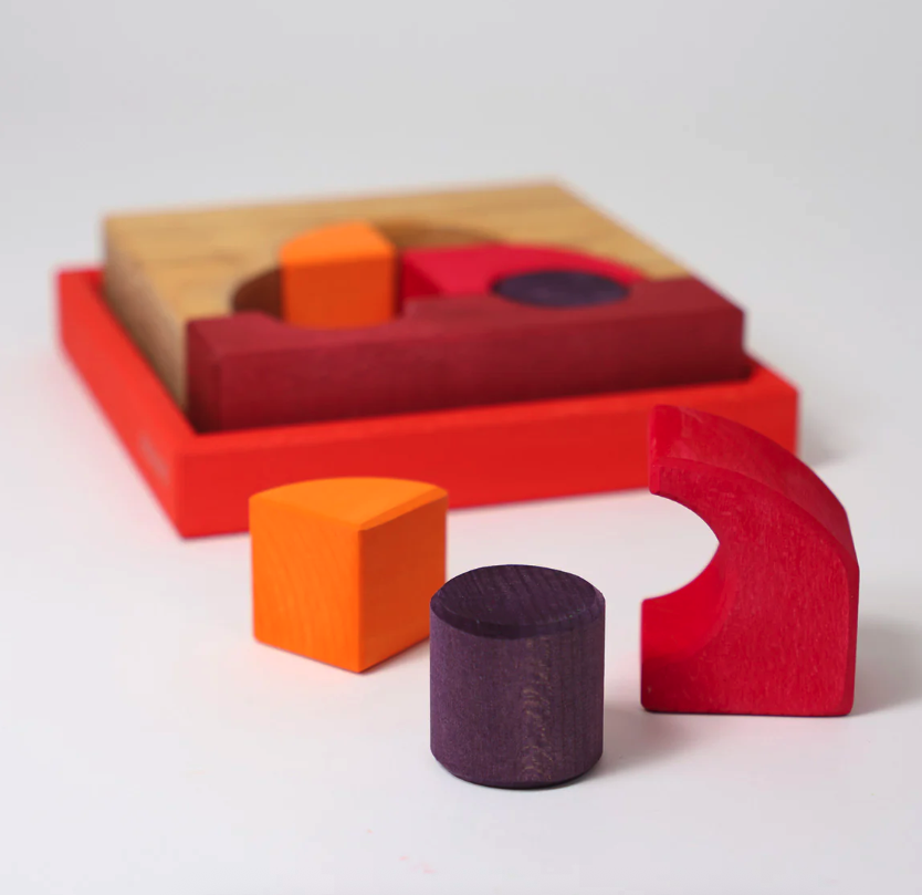 Jeu de construction puzzle voiture rouge Grimms4