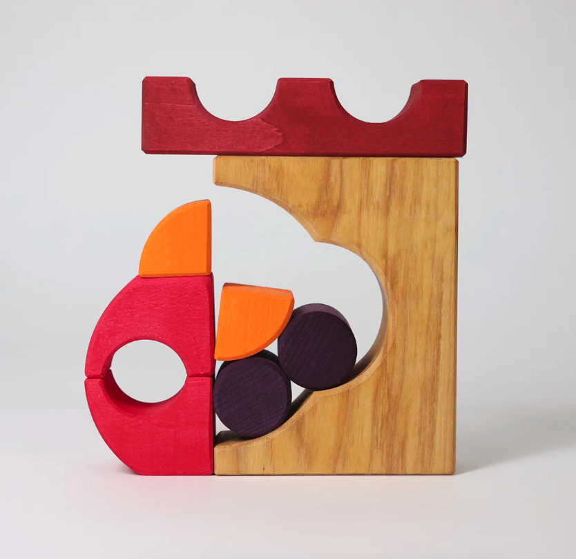 Jeu de construction puzzle voiture rouge Grimms2