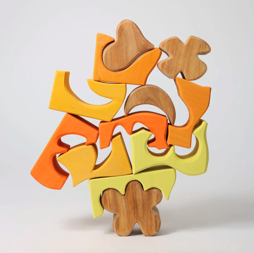 Jeu de construction puzzle formes jaune Grimms5