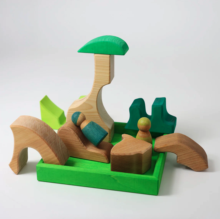 Jeu de construction puzzle écureuil vert Grimms4