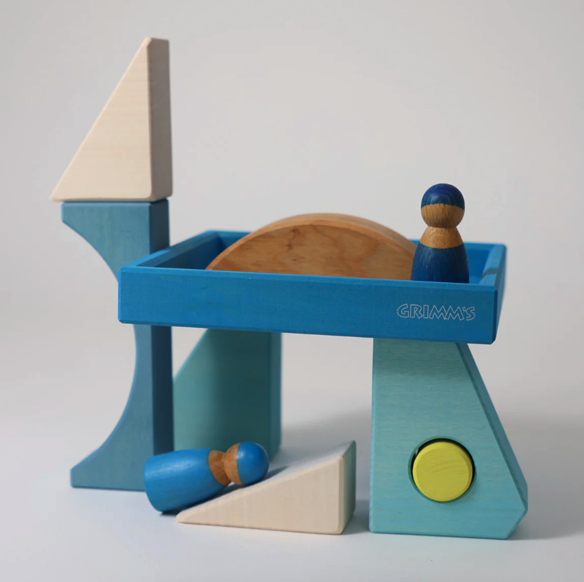 Jeu de construction puzzle Bateau bleu Grimms1
