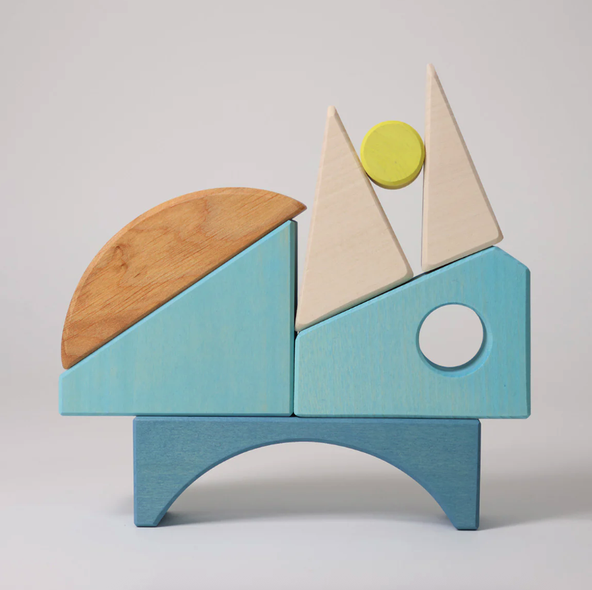 Jeu de construction puzzle Bateau bleu Grimms6