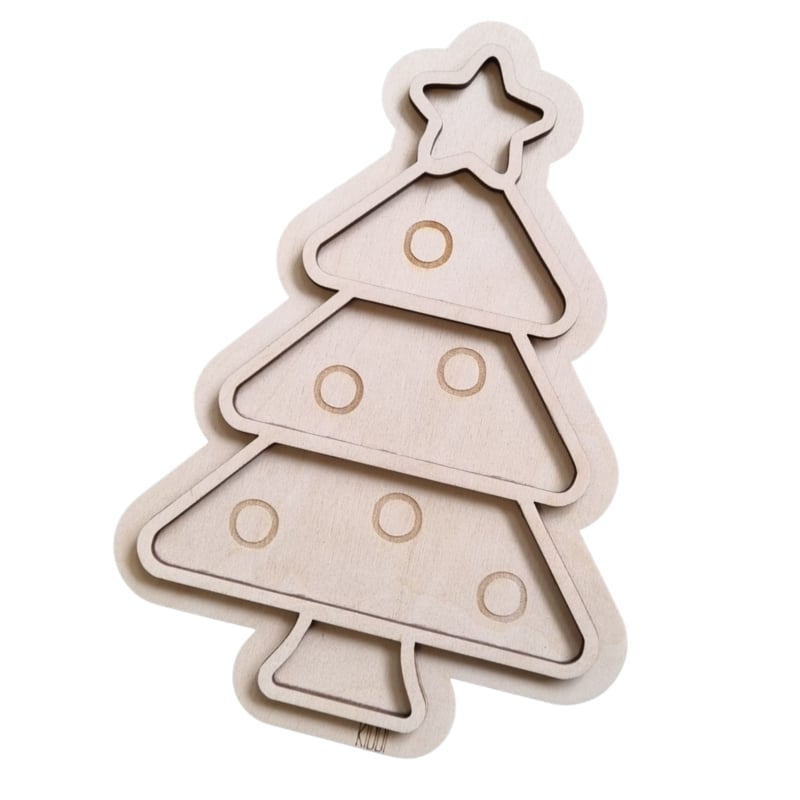 Kiddi Support sensoriel à remplir en bois - Arbre de Noël