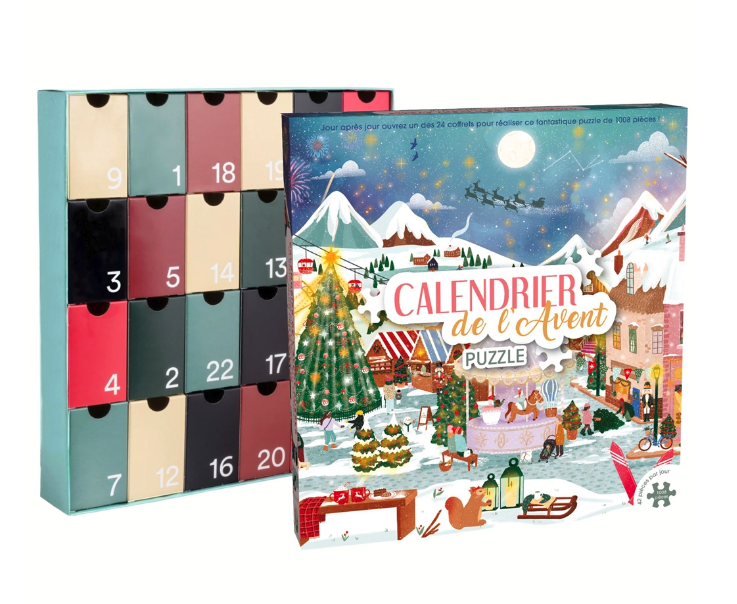 Calendrier de lAvent Puzzle Village de Noël3