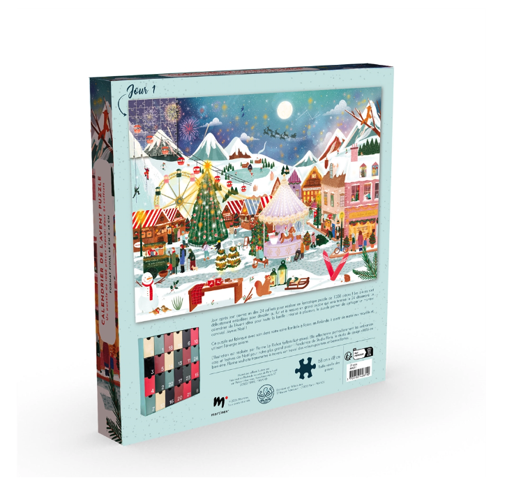 Calendrier de lAvent Puzzle Village de Noël1