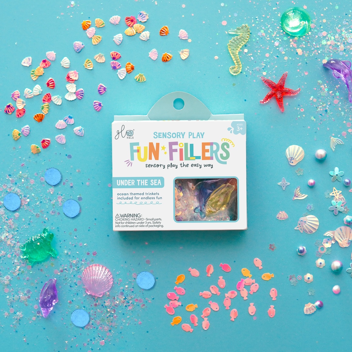 Glo Pals Fun Fillers pour bouteille et jeu sensoriel - Océan4