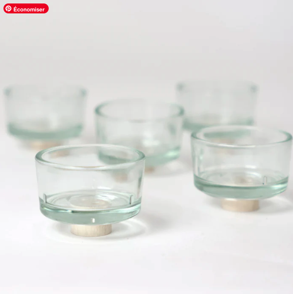 Grimms Bougeoirs en verre pour couronne de célébration - Lot de 5 6