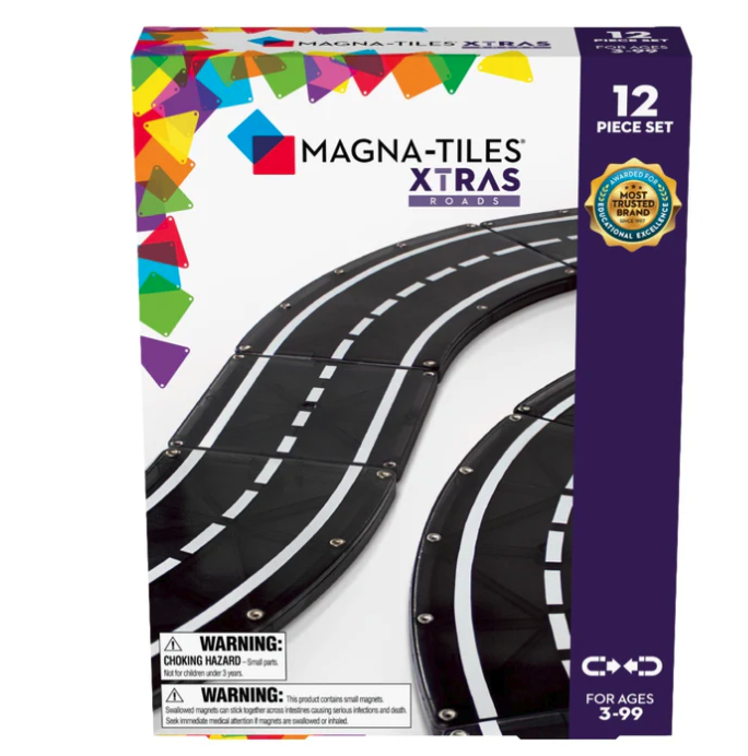 Magna Tiles Jeu magnétique Xtras Route - Lot de 128