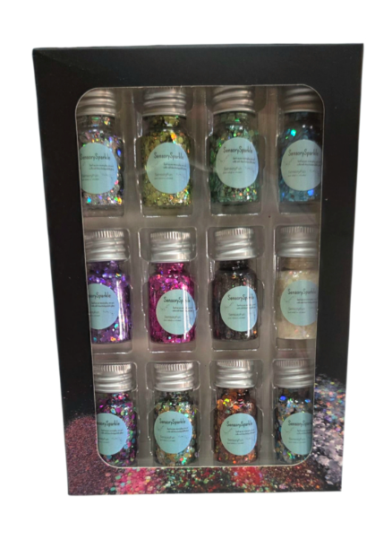 SensoryFun Paillettes Bio dégradables pour jeu sensoriel - Lot de 121
