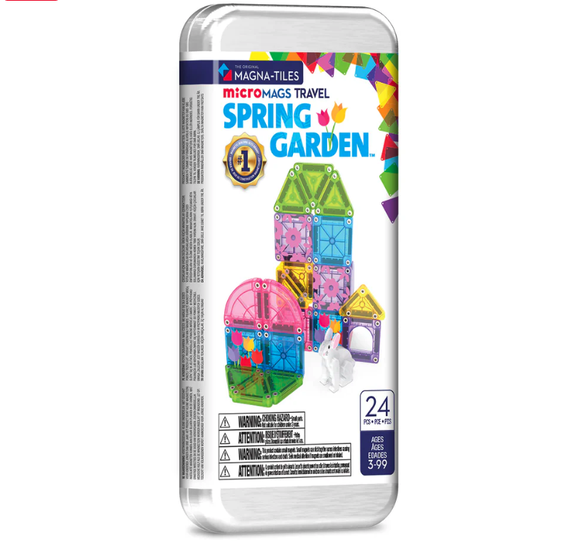 Magna Tiles Jeu magnétique Spring Garden - Set de voyage Lot de 242