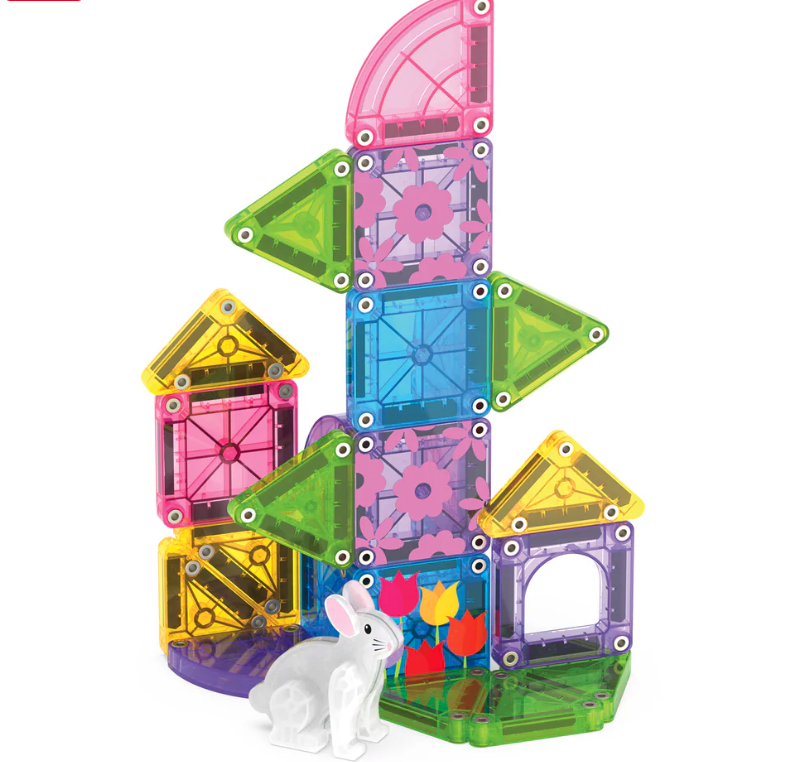 Magna Tiles Jeu magnétique Spring Garden - Set de voyage Lot de 245