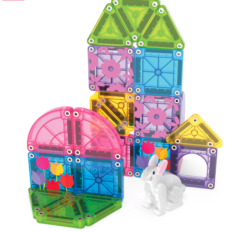 Magna Tiles Jeu magnétique Spring Garden - Set de voyage Lot de 246