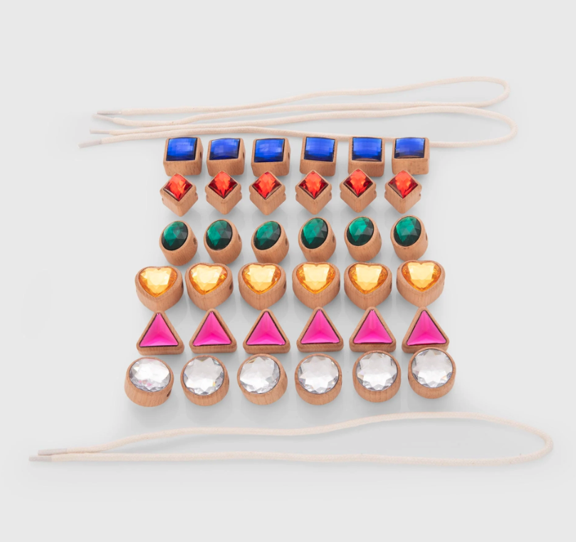 Tickit Perles à enfiler en formes différentes et avec pierres brillantes - Lot de 362