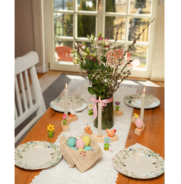 BumbuToys Figurine en bois pour couronne de célébration - Oeuf Rose1