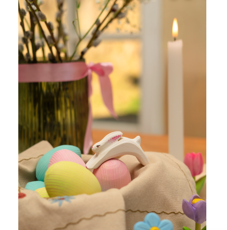 BumbuToys Figurine en bois pour couronne de célébration - Oeuf Rose3