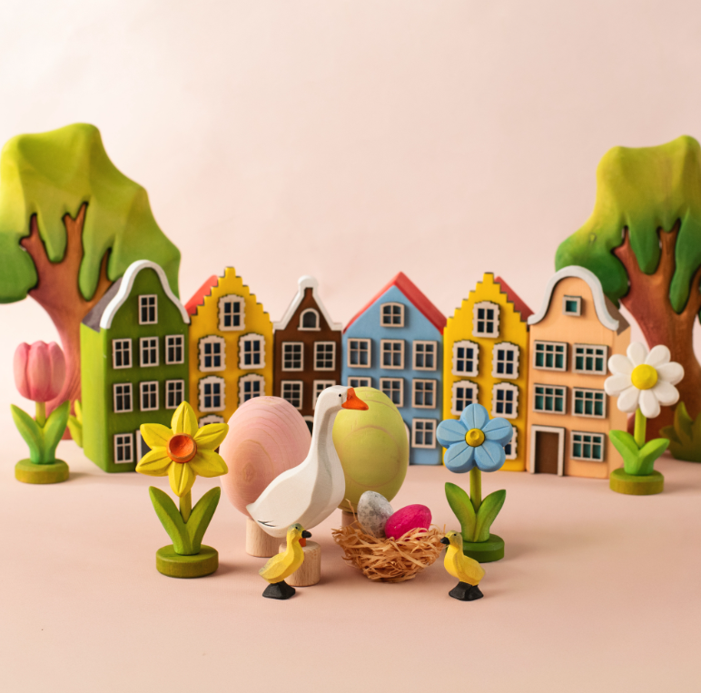 BumbuToys Figurine en bois pour couronne de célébration - Oeuf vert1