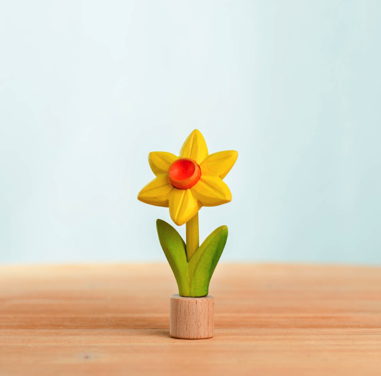 BumbuToys Figurine en bois pour couronne de célébration - jonquille2